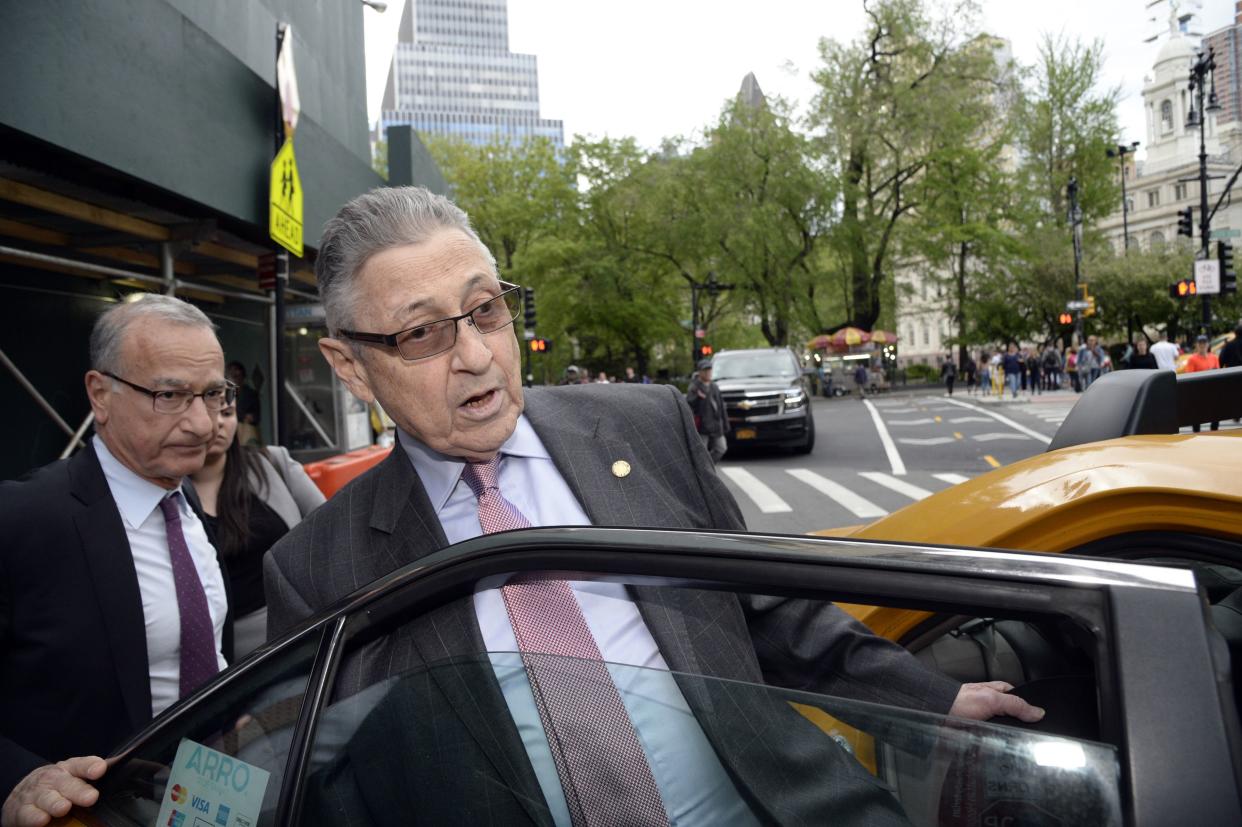 Former New York State Assembly Speaker Sheldon Silver gets in a taxi after he leaves Manhattan Federal Court after being found guilty of all charges in his retrial on Friday, May 11, 2018. 