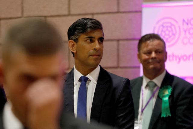 Rishi Sunak looking thoughtful at his General Election count