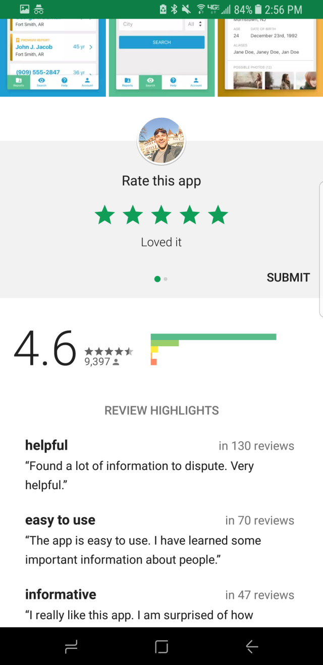TruthFinder's Android App Receives  Rating