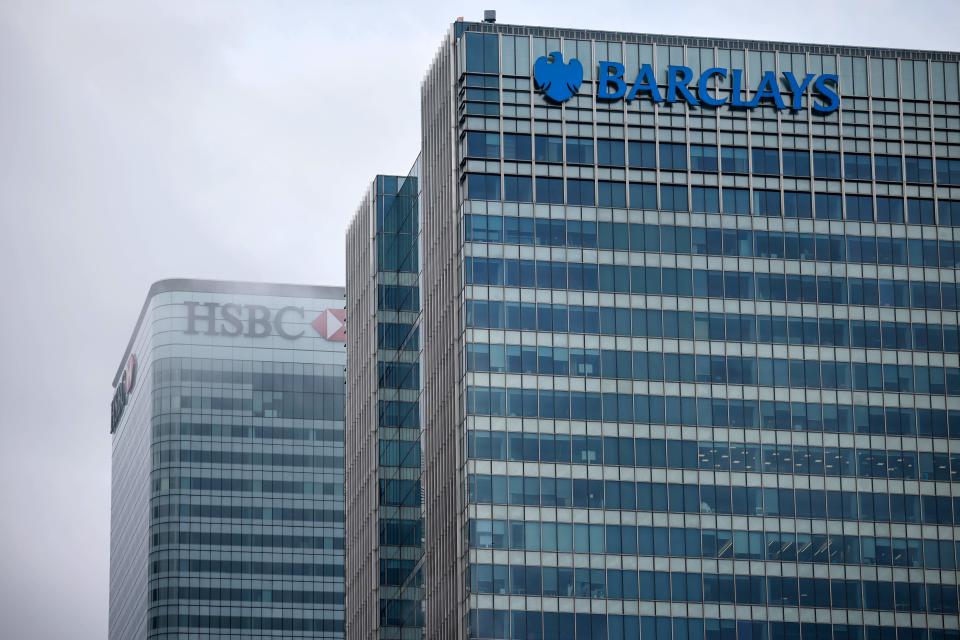 HSBC and Barclays HQ in Canary Wharf, London. Photo: Tolga Akmen/AFP via Getty Images