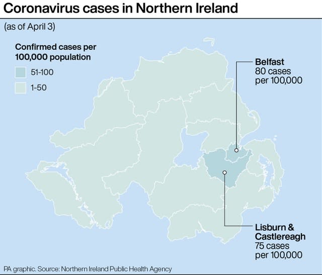 Coronavirus cases in Northern Ireland
