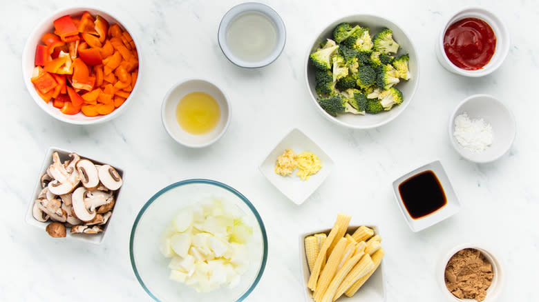 sweet and sour vegetable stir fry ingredients