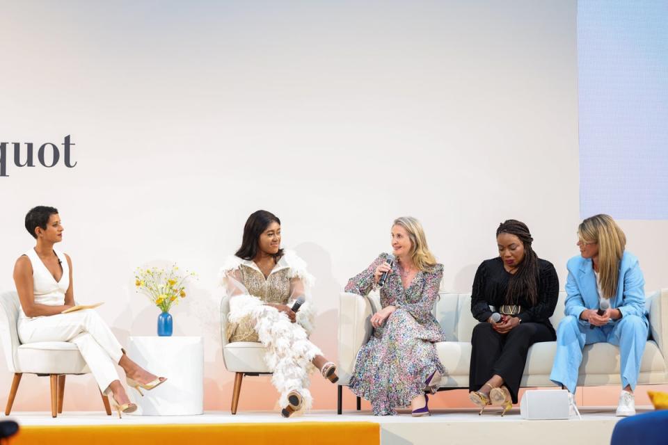 (L to R) Naga Munchetty, Izzy Obeng, Katherine Garrett-Cox, Roni Savage and Pip Jamieson attend the Veuve Clicquot BOLD Woman Award (Dave Benett/Getty Images for Veuve Clicquot BOLD Woman Award Ceremony)