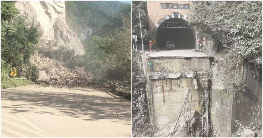 蘇花公路傳出土石崩落，「大清水隧道」隧道口大面積塌陷。（圖／報系資料照）