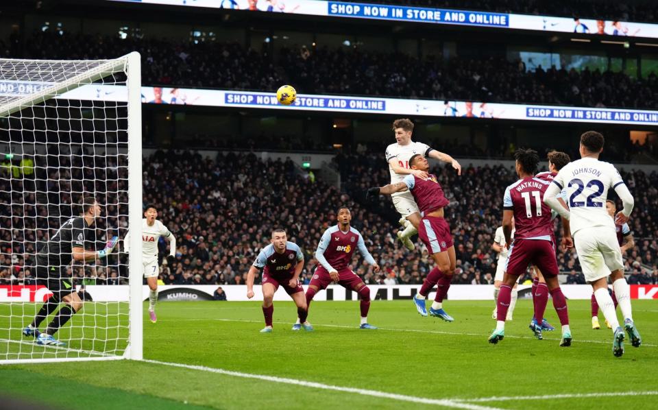 Tottenham's Ben Davies heads over from close-range