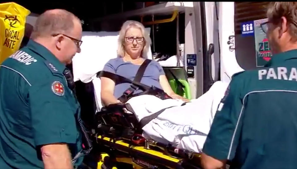 Justine Barwick heads back to Tasmania after she was attacked by a tiger shark in Cid Harbour in the Whitsundays. Source: 7 News