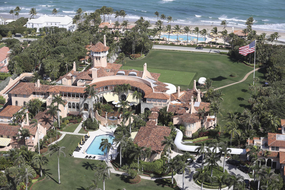 An aerial view of Mar-a-Lago in Palm Beach, Fla. (mpi34/MediaPunch /IPX via AP file)