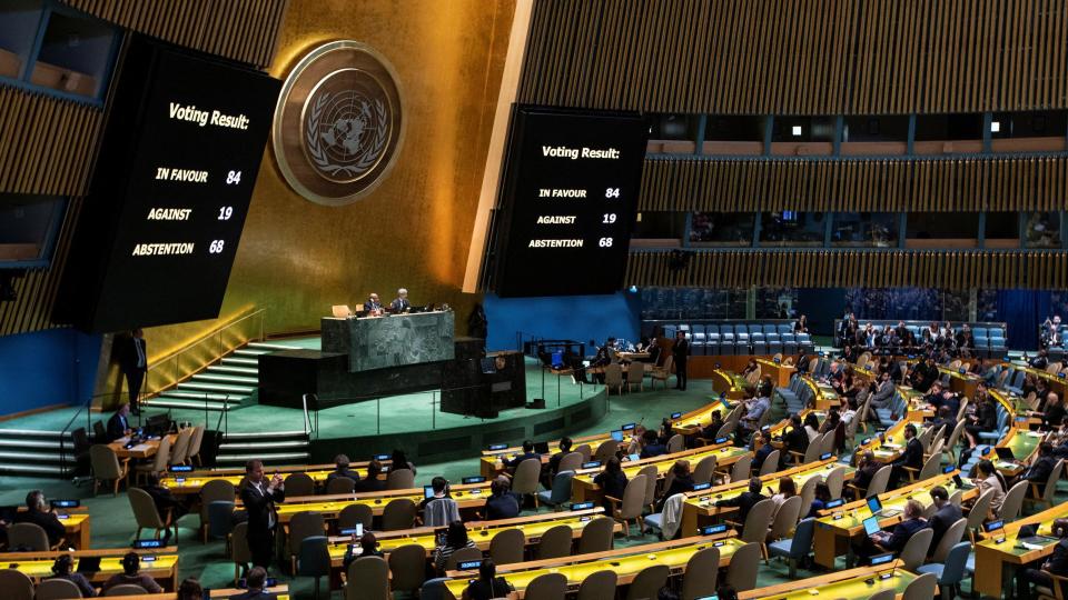 The UN voting on the designating 11 July International Day of Reflection and Commemoration of the Srebrenica Genocide