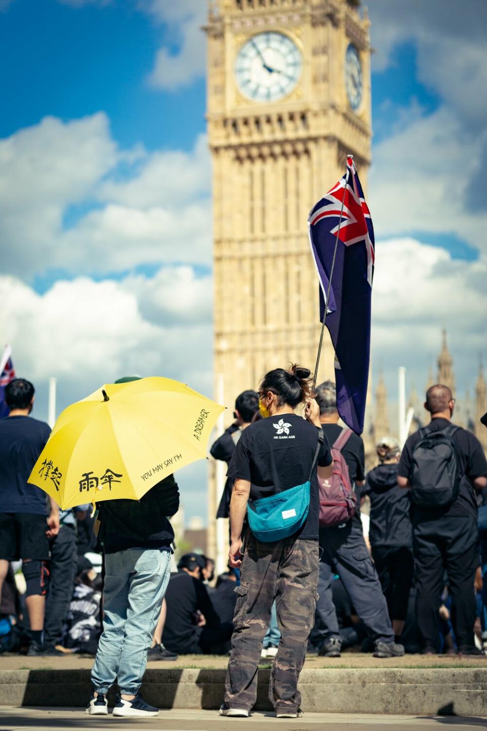 在英香港人擔憂，新的公共秩序法通過後，恐無法自由上街抗議。   圖：翻攝自Democracy for Hong Kong推特