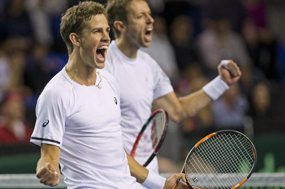 Pospisil and Nestor are both in the top 10 in doubles but for the first time, Pospisil is ranked higher. (REUTERS/Kevin Light)