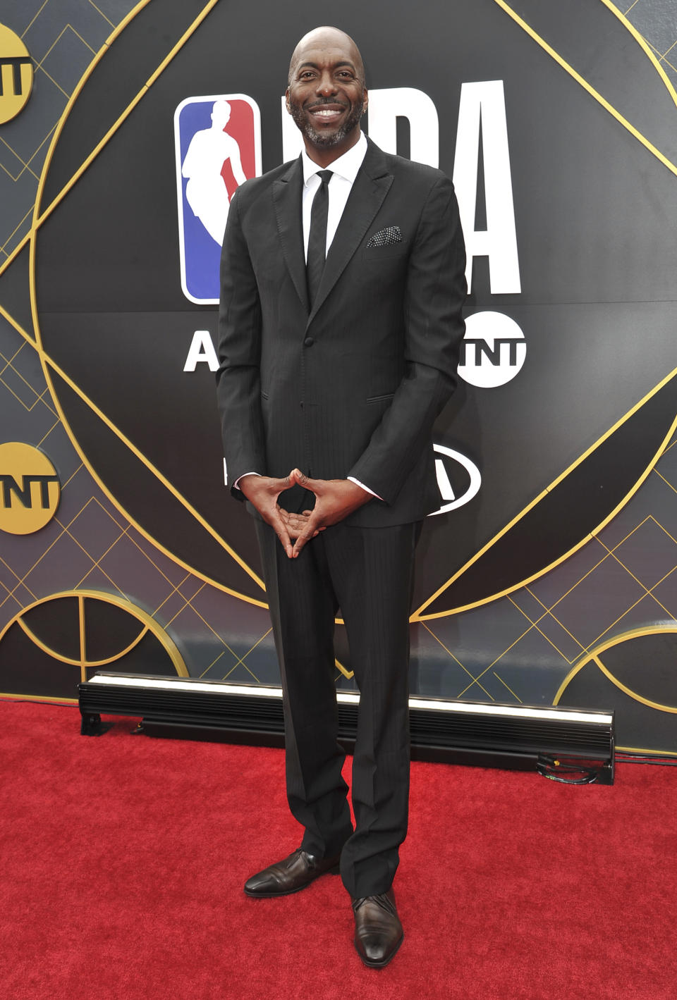 John Salley arrives at the NBA Awards on Monday, June 24, 2019, at the Barker Hangar in Santa Monica, Calif. (Photo by Richard Shotwell/Invision/AP)