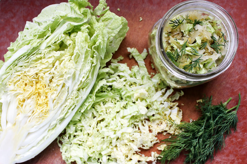 Napa cabbage is wonderful for finely shredding and fermenting into kimchi. (Photo: Kelly Paige)