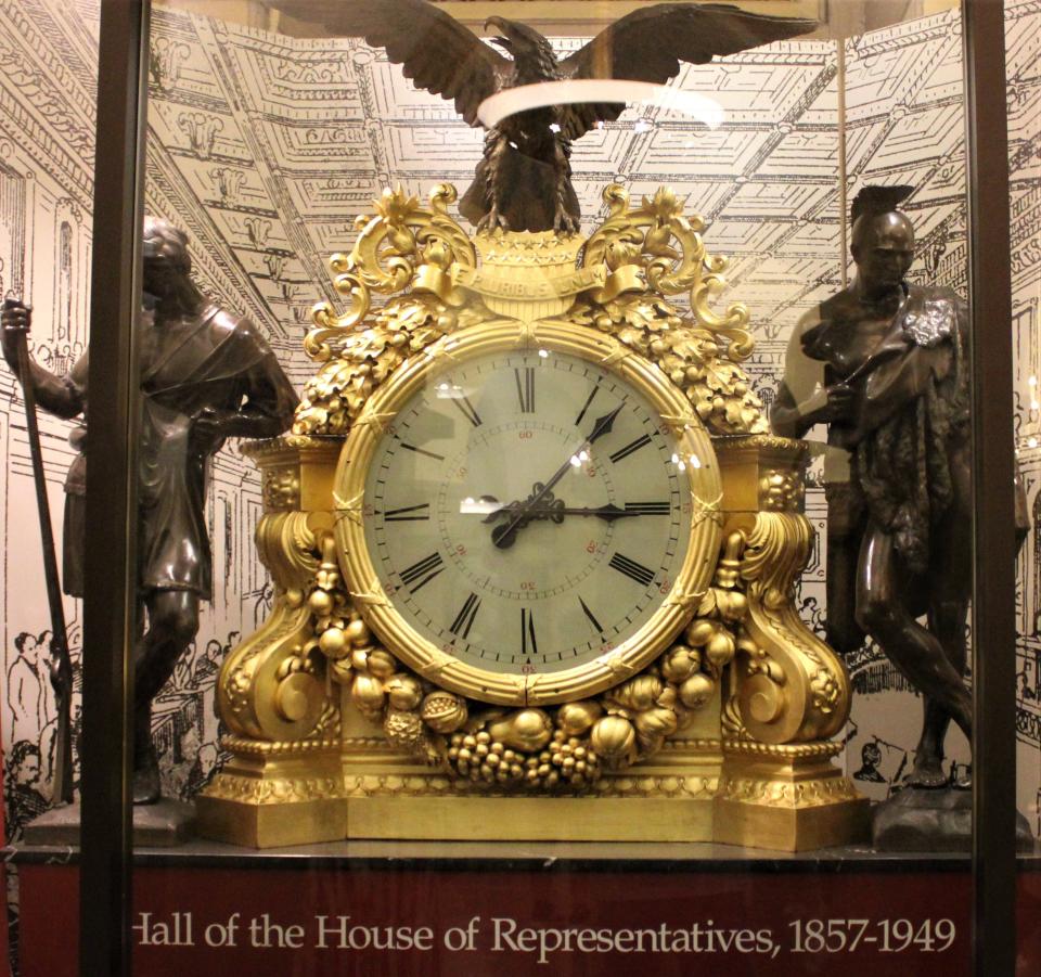 Ornate clock used in the House for decades as seen on the tour.