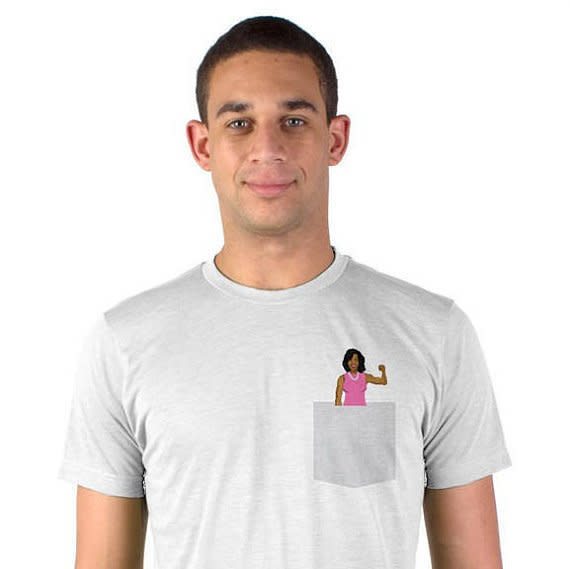 Buy the <a href="https://www.etsy.com/listing/538976969/michelle-obama-shirt-michelle-obama-t?ref=shop_home_active_11" target="_blank">Free Verse Apparel "Michelle Obama" shirt</a>&nbsp;for $20