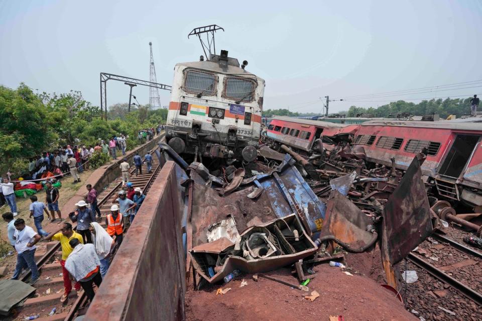 Three trains were involved in the incident (AP)