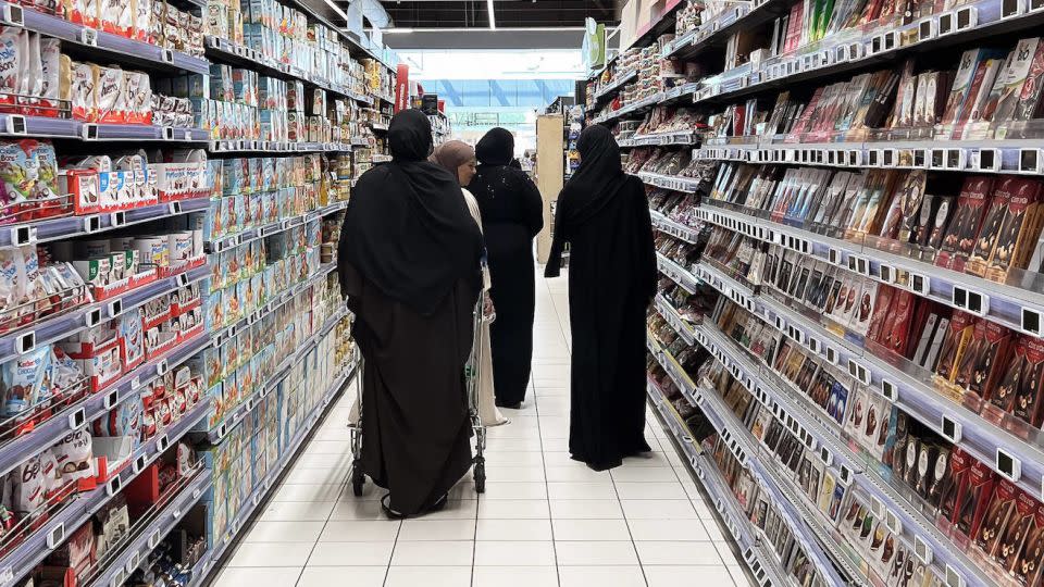 Muslim women are pictured in a shopping mall in Nanterre, France, in July. - Romuald Meigneux/SIPA/Shutterstock