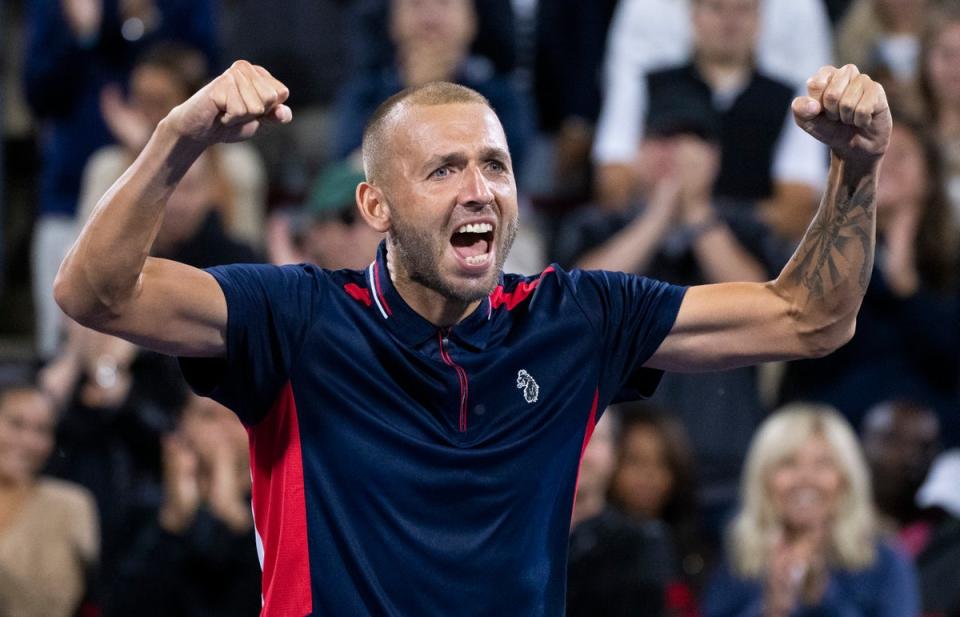 Dan Evans has reached his second ATP Masters semi-final after fighting his way back at the National Bank Open (Paul Chiasson/The Canadian Press/AP) (AP)