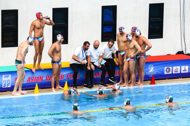 Social media shows Iran water polo players fail to sing anthem, seen as support for protests