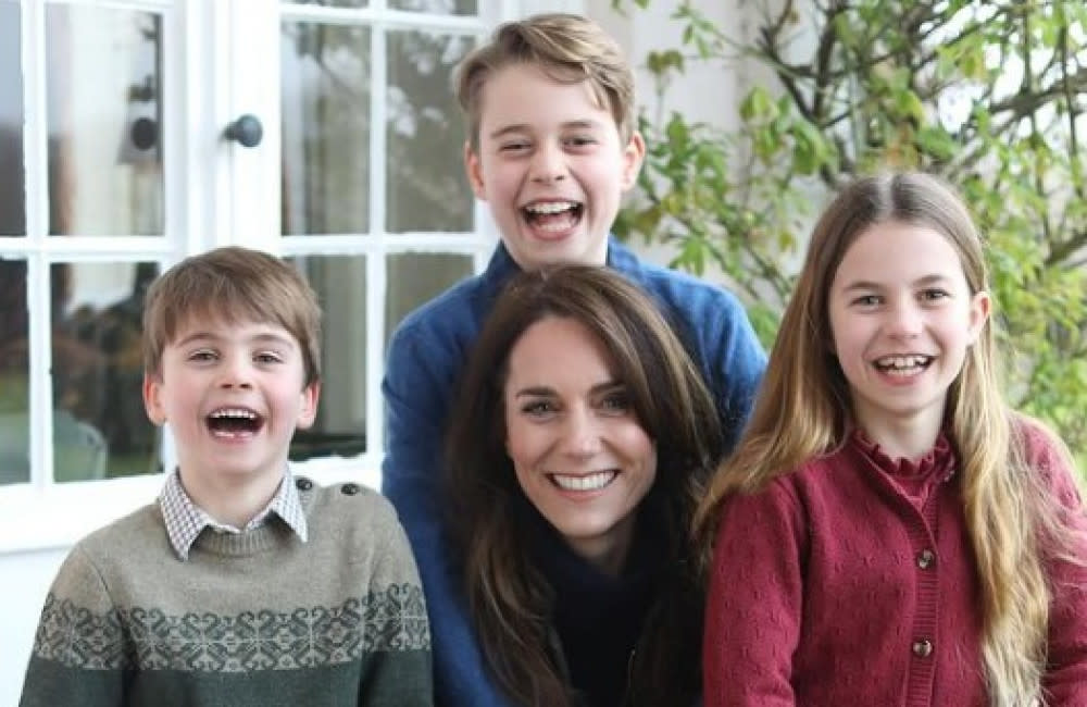 Princess of Wales poses alongside her three children credit:Bang Showbiz