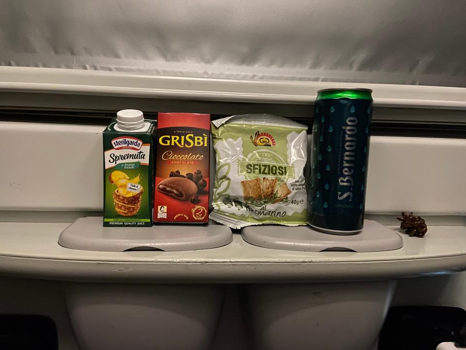 Snacks provided on sleeper train