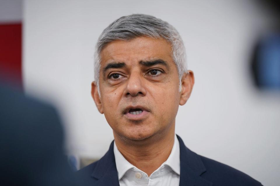 Mayor of London Sadiq Khan previously said all Central line carriages would have CCTV by 2023  (Yui Mok/PA) (PA Wire)