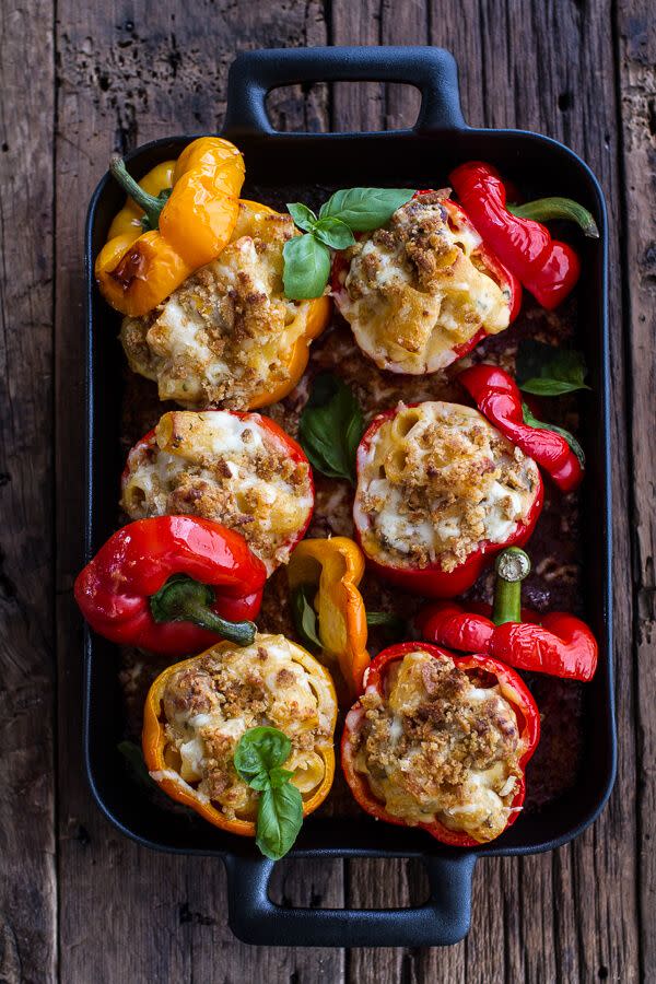 Mini Meatball Mac and Cheese Stuffed Peppers