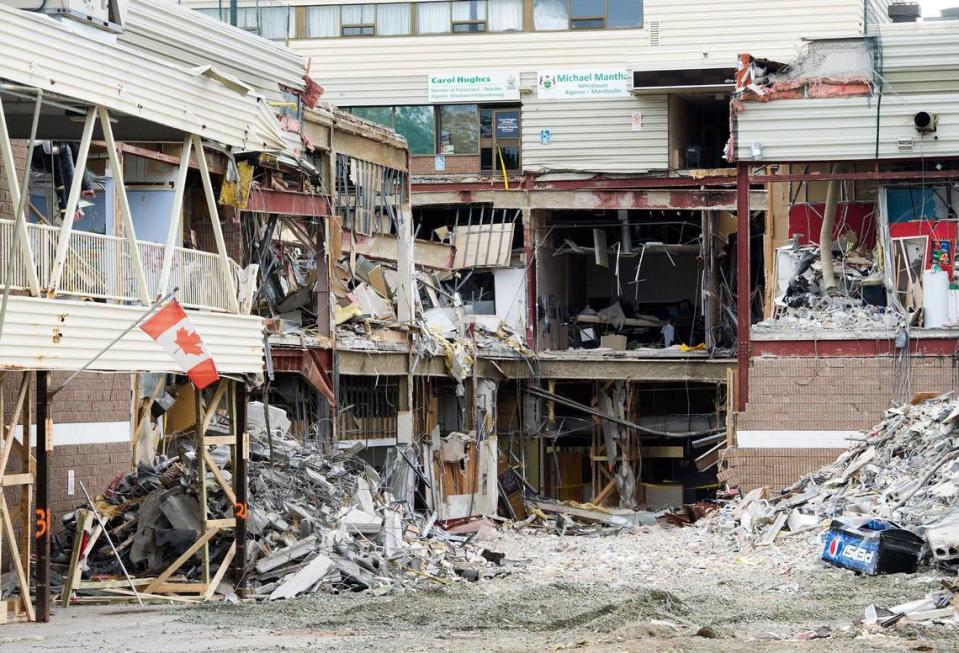 A photo shows ruins of the Algo Centre Mall in Elliot Lake, Ontario. It collapsed on June 23, 2012, killing two.