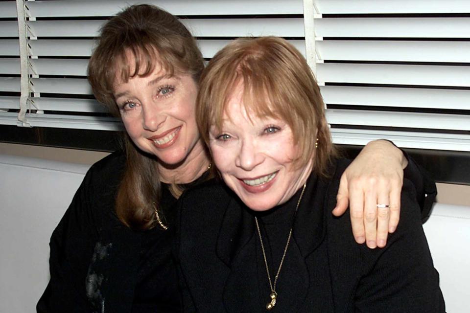 <p>Evan Agostini/Hulton Archive/Getty</p> Shirley MacLaine with daughter Sachi Parker at a dinner party for Tom Hanks in Greenwhich Village, New York City.