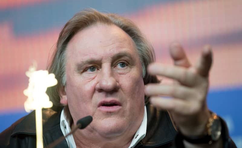 French actor Gerard Depardieu attends a press conference during the 2016 Berlin International Film Festival. Kay Nietfeld/dpa