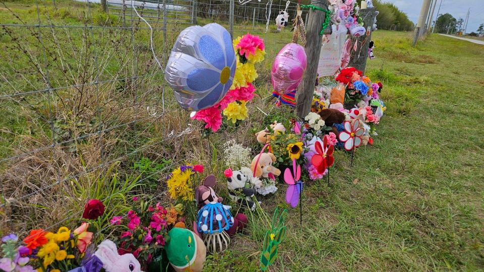 A memorial is set up in memory of 13-year-old Madeline Soto at the site where her body was discovered.