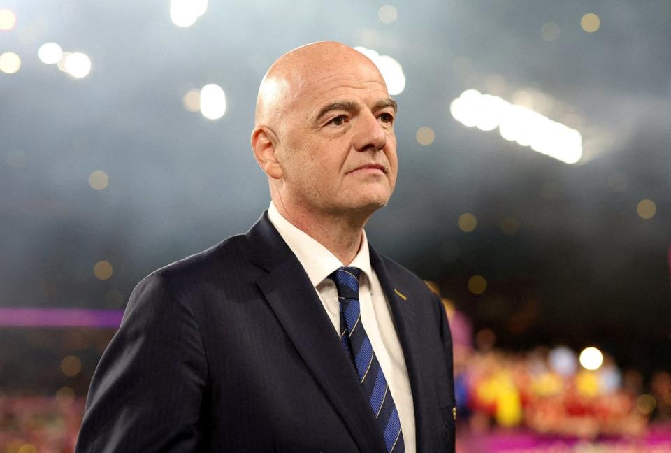 Fifa president Gianni Infantino is seen after Spain won the Women’s World Cup final (REUTERS)