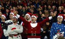 Bournemouth fans get into the festive spirit in December 2015 – but they may have been less enamoured by a 277-mile Boxing Day trip to Hull in 1991.