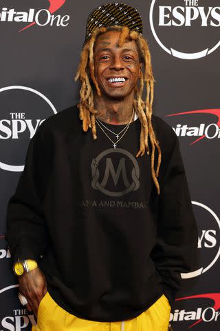 <p>Kevin Mazur/Getty</p> Lil Wayne attends The 2023 ESPY Awards in July in California