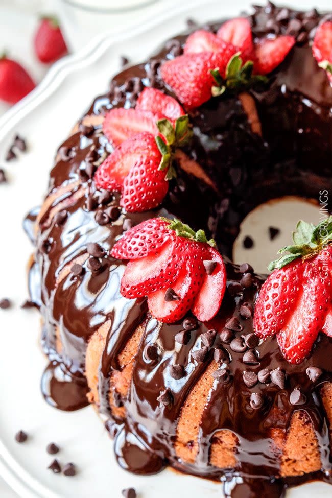 Chocolate Covered Strawberry Pound Cake