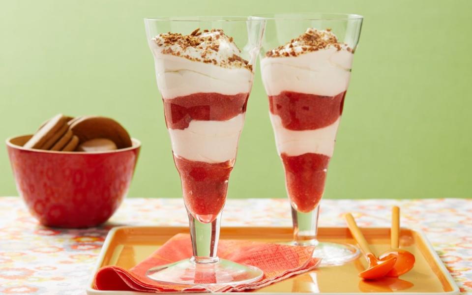 <p>Jennifer Davick</p><p>Parfaits are such a great summertime dessert, especially for entertaining.</p><p><strong>Get the recipe: <a href="https://parade.com/10072/gourmet/rhubarb-gingersnap-parfaits/" rel="nofollow noopener" target="_blank" data-ylk="slk:Rhubarb-Gingersnap Parfaits;elm:context_link;itc:0;sec:content-canvas" class="link ">Rhubarb-Gingersnap Parfaits</a></strong></p><p><strong>Related: <a href="https://parade.com/1137955/melissasperka/best-citrus-parfait-recipes/" rel="nofollow noopener" target="_blank" data-ylk="slk:12 Best Citrus Parfaits to Kick Off Your Busy Week;elm:context_link;itc:0;sec:content-canvas" class="link ">12 Best Citrus Parfaits to Kick Off Your Busy Week</a></strong></p>