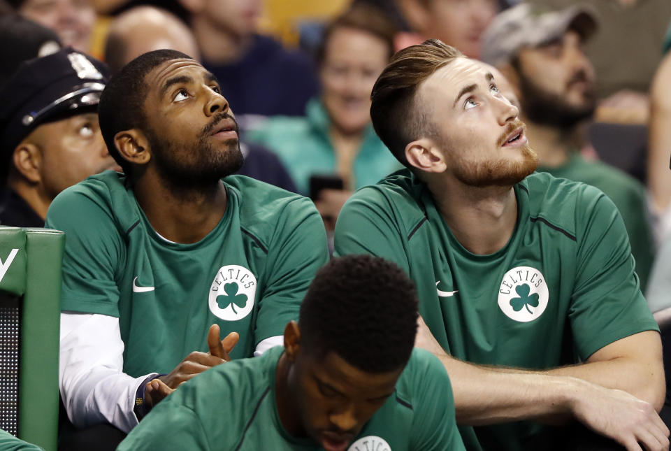 Brad Stevens believes that both Gordon Hayward and Kyrie Irving will be ready to join a loaded Celtics roster in time for the start of next season. (AP)