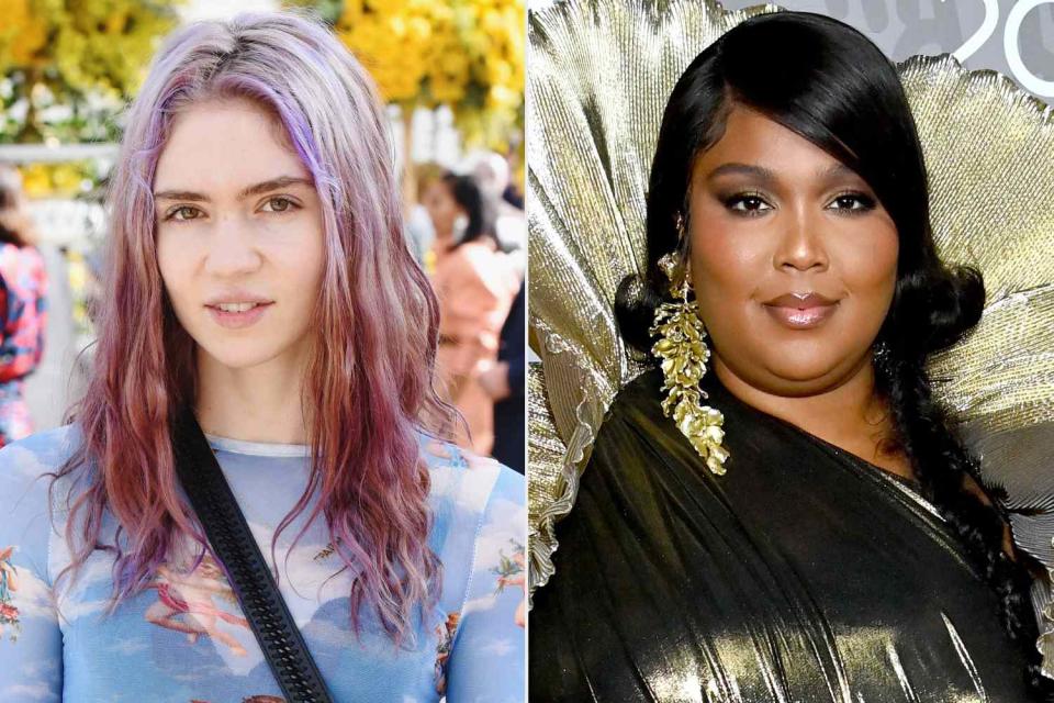 <p>Vivien Killilea/Getty; Dave J Hogan/Getty</p> Grimes; Lizzo