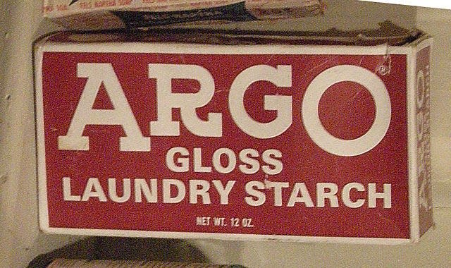 Argo Starch was one of the Morton Salt Co.’s most popular brands in the 20th century. This display is featured at the Edmonds Historical Museum in Edmonds, Wash.