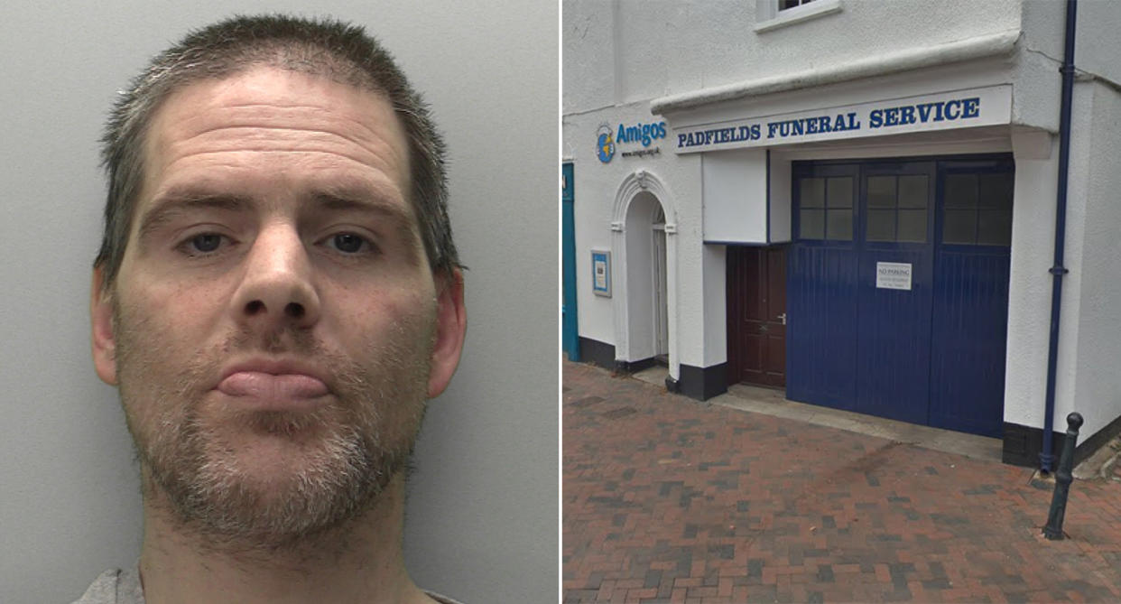 Serial burglar Marc Griffin broke into a funeral home in Barnstaple, Devon, and ransacked bodies. (Reach)