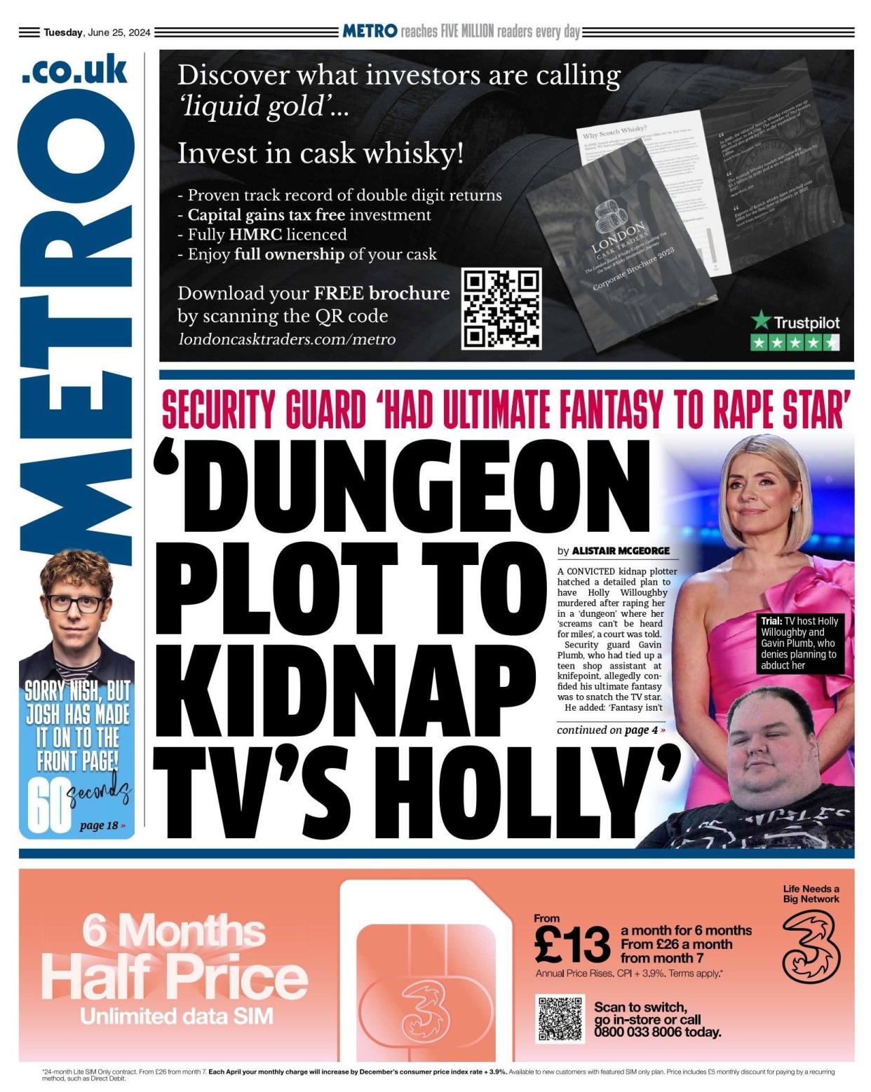 Metro: Dungeon plot to kidnap TV's Holly