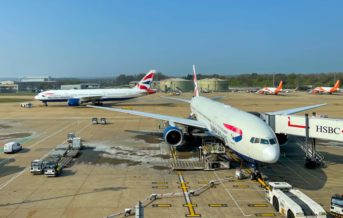 The plane was met by police shortly after landing at Gatwick (Getty Images)