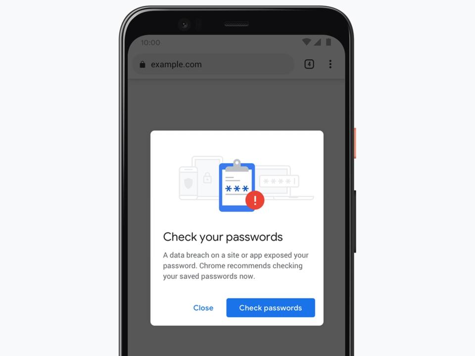 Chrome password warning