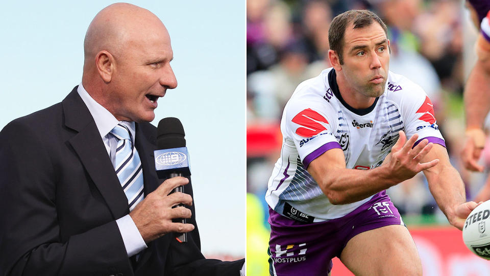 Pictured here, rugby league great Peter Sterling and Melbourne Storm skipper Cam Smith.