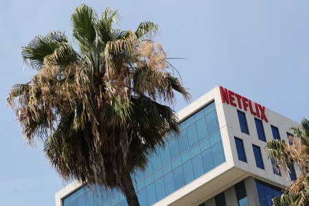 The Netflix logo is seen on their office in Hollywood, Los Angeles, California, U.S. July 16, 2018. REUTERS/Lucy Nicholson