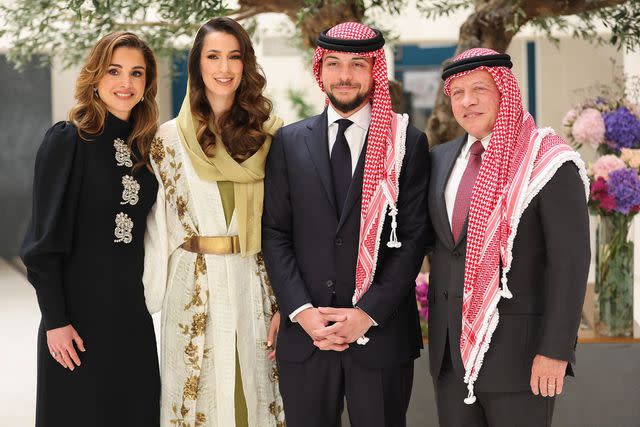 Richard Gardner/Shutterstock Queen Raina, Rajwa Al Saif, Crown Prince Hussein, King Abdullah II