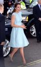 Kate at The Art Room reception at the National Portrait Gallery in 2013 looking stunning in this baby blue Emilia Wickstead cocktail dress, which showed off her adorable baby bump.