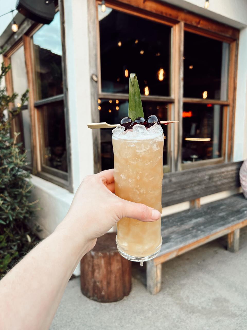 A cocktail at Hotbox, an outdoor smoked sandwich shop and bar at Ukiah Japanese Smokehouse in Asheville.