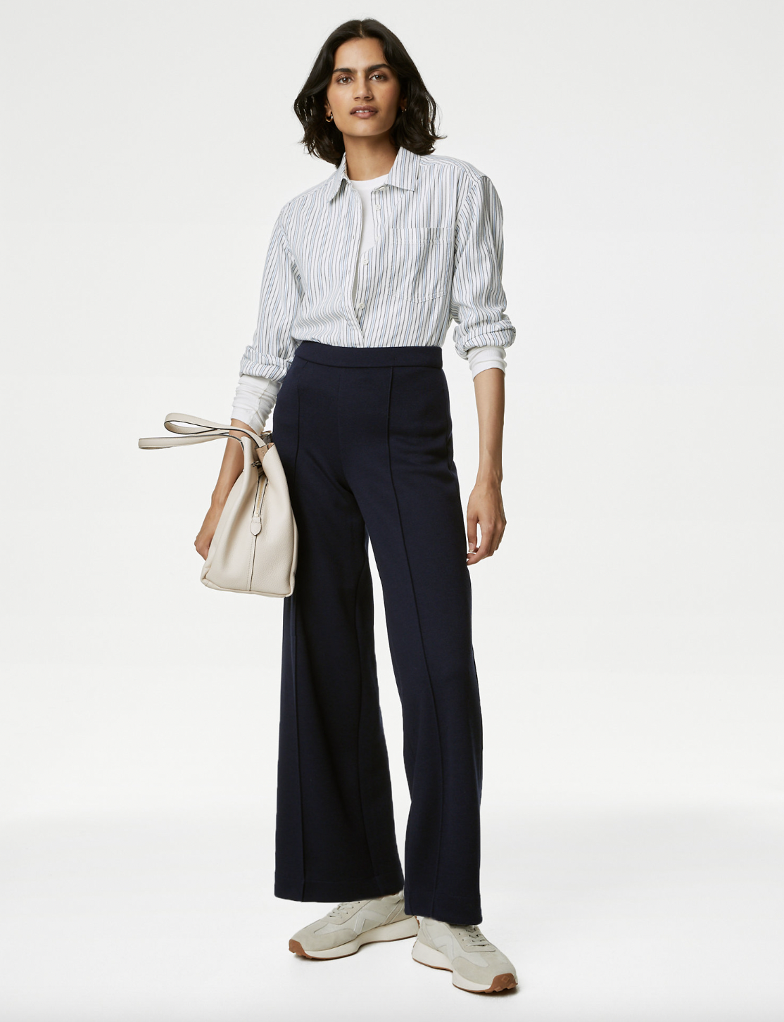 High-waisted and wide-legged, this style is flattering for everyone. (Marks & Spencer)