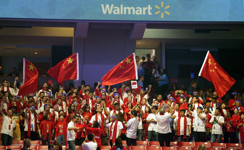 FAYETTEVILLE, AR - JUNE 1: Walmart associates from China during the annual shareholders meeting event on June 1, 2018 in Fayetteville, Arkansas. The shareholders week brings thousands of shareholders and associates from around the world to meet at the company's  global headquarters. (Photo by Rick T. Wilking/Getty Images)