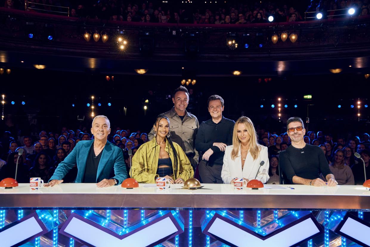  Britain's Got Talent Bruno Tonioli, Alesha Dixon, Amanda Holden, Simon Cowell and hosts Ant and Dec. 
